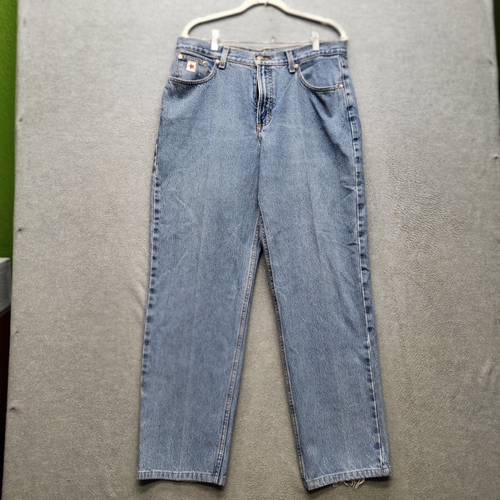 VINTAGE Rockies Women Jeans 15L Light Blue Denim Relaxed Logo 31" Inseam